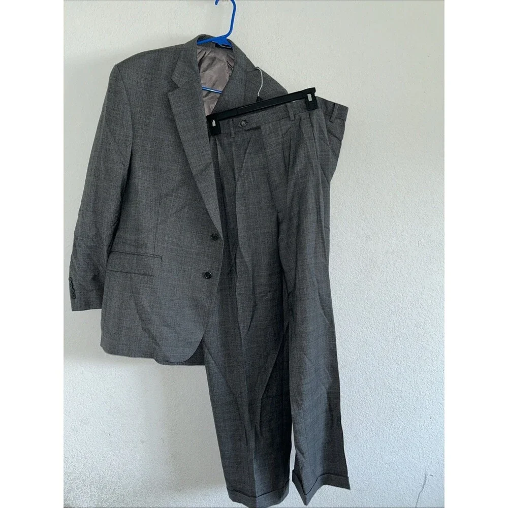 Lauren Ralph Lauren Mens Suit Gray  Jacket Blazer 50R,W40,L42 2Pc